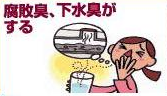 腐敗臭、下水臭がする