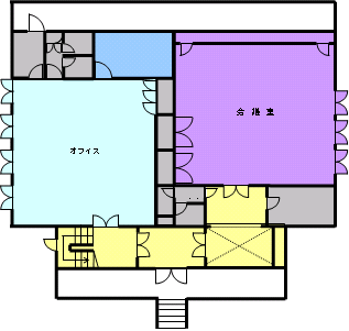 コアハウス1階の見取図