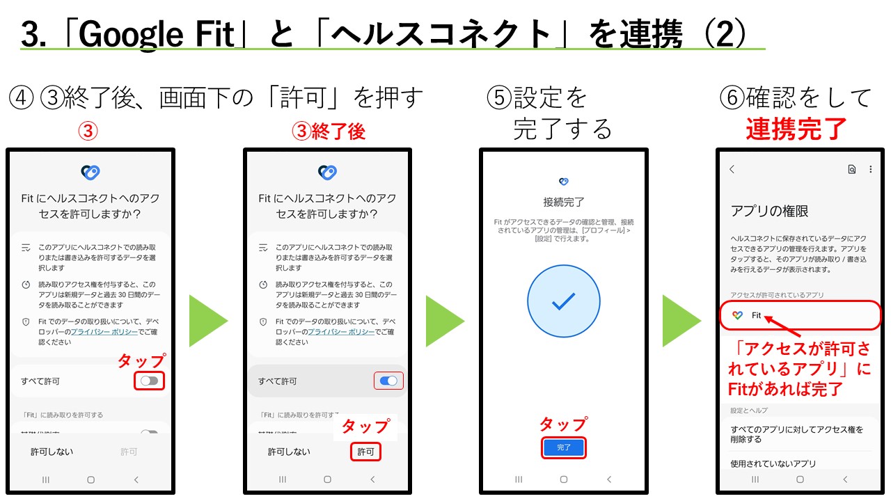 Google Fitとヘルスコネクトを連携する方法の2枚目