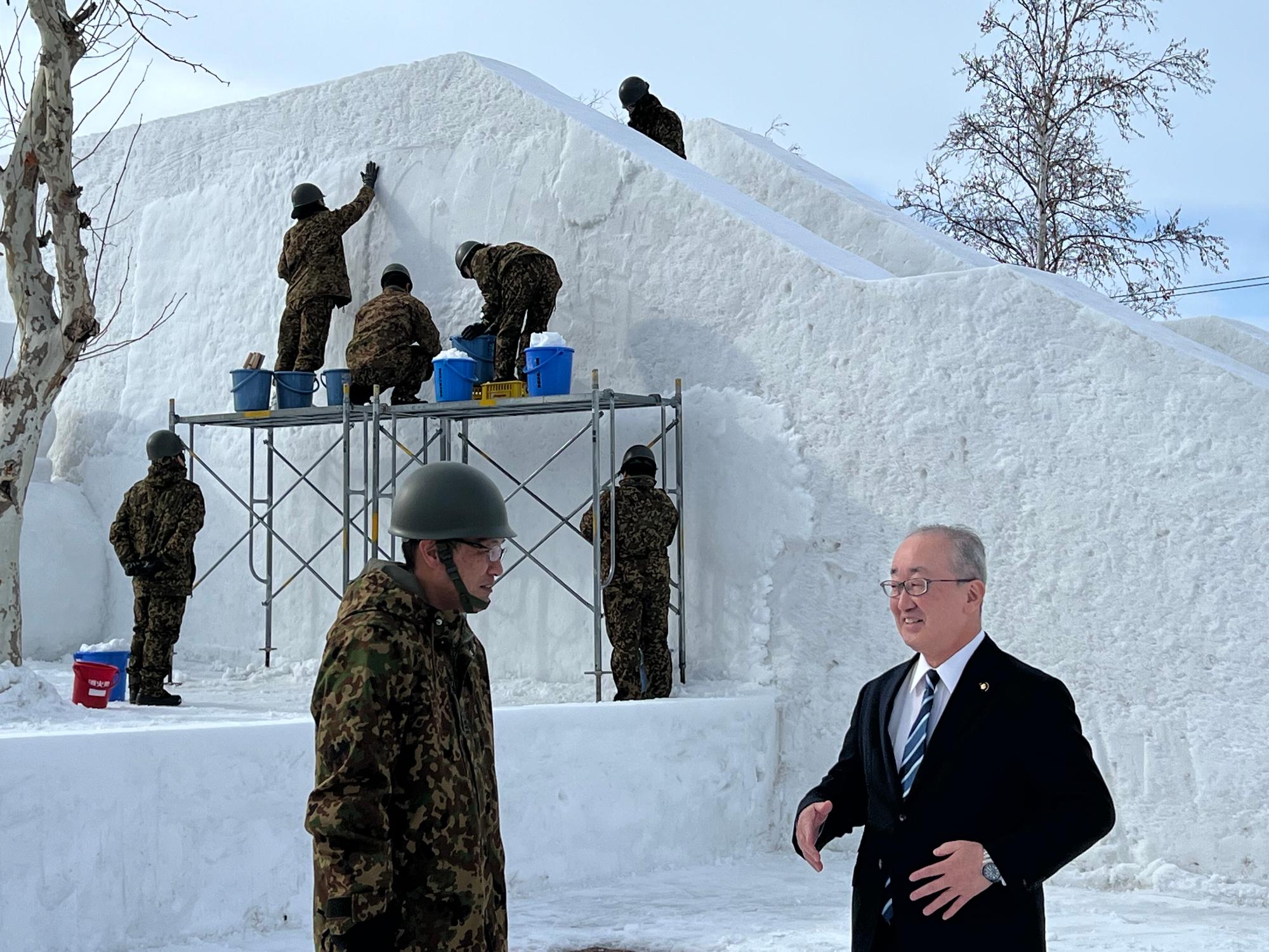 IWAMIZAWAドカ雪まつり会場視察の写真
