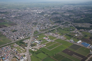 上空から撮影した南空知流通工業団地の写真