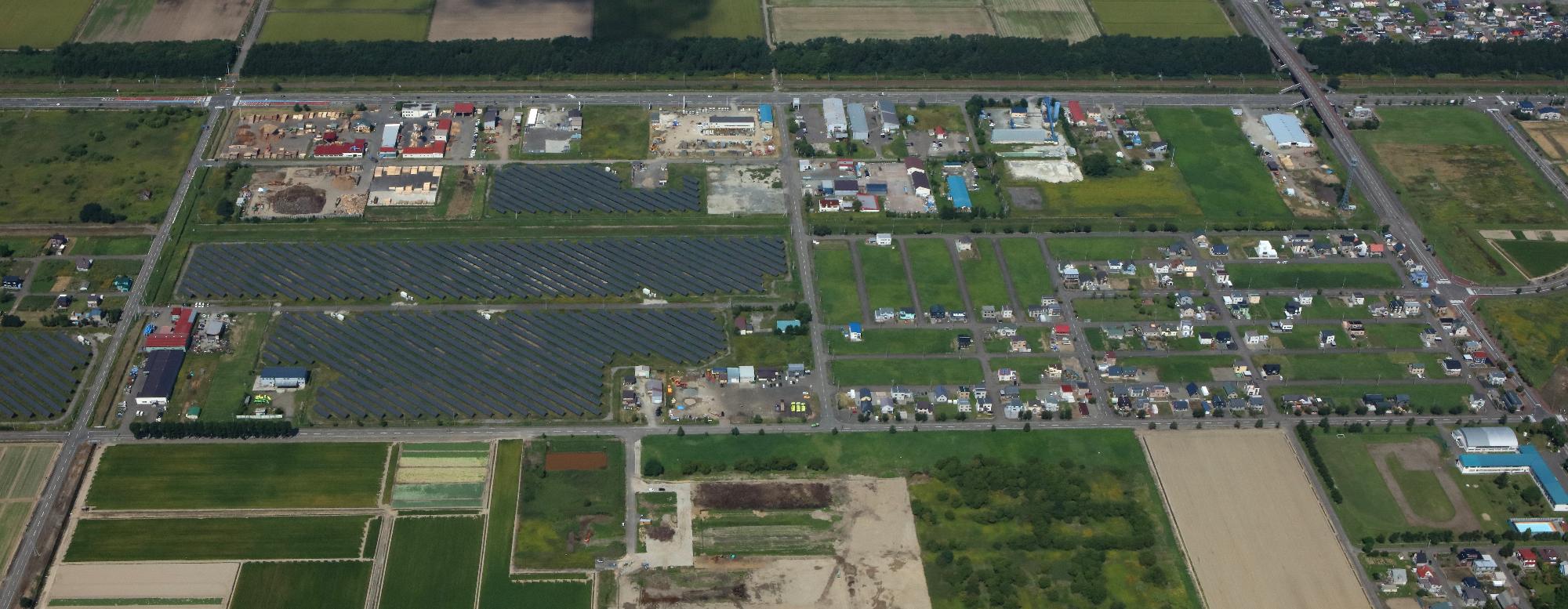 上空から撮影した上幌向工業団地の写真